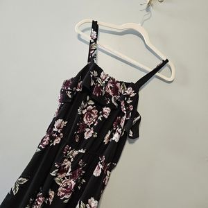 Last Call No Boundries black floral jumpsuit